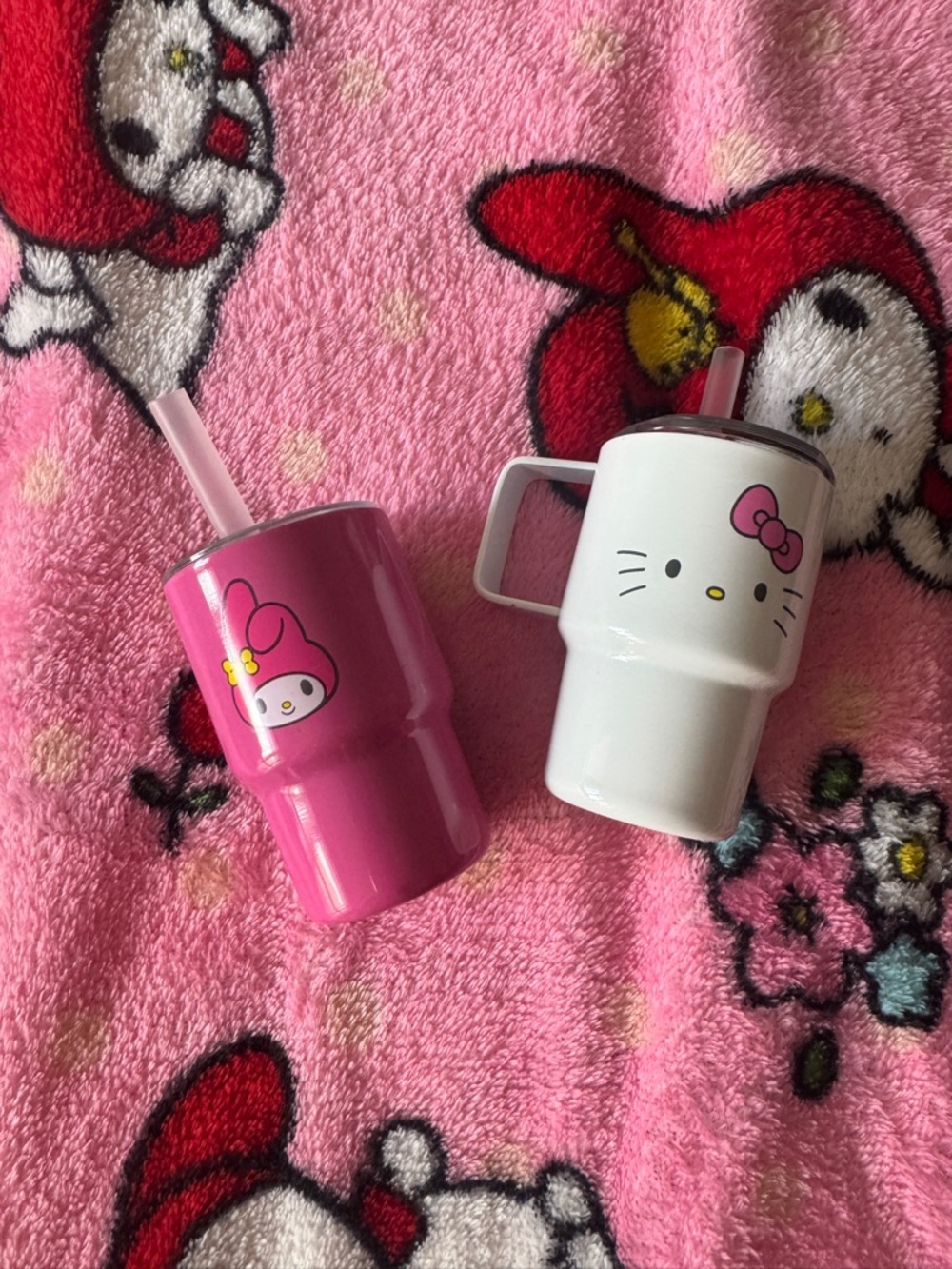Sanrio Hello Kitty & My Melody Mini Tumbler set with straws NEW